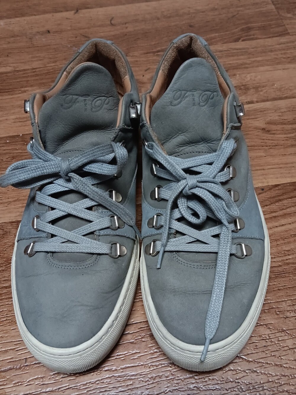 FILLING PIECES Gray Nubuck Leather Lace Up Sneakers Trainers Shoes Mens SZ 9/42